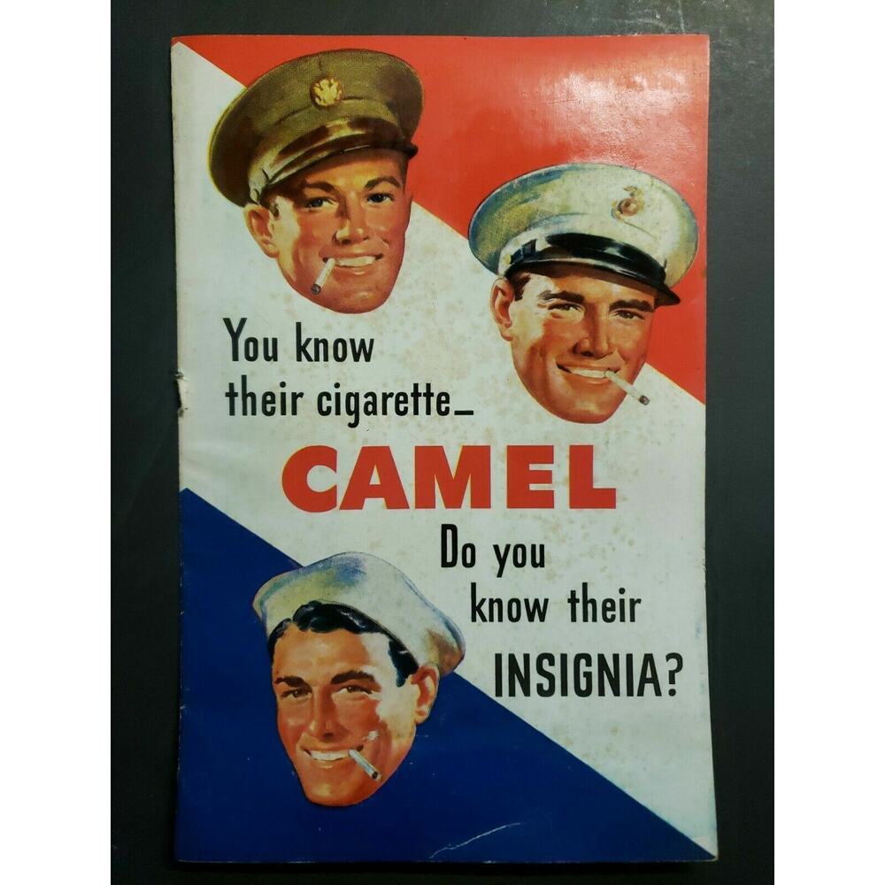 Old Camel Cigarette Military Insignia Adv Favorite Cigarette Of Military Booklet